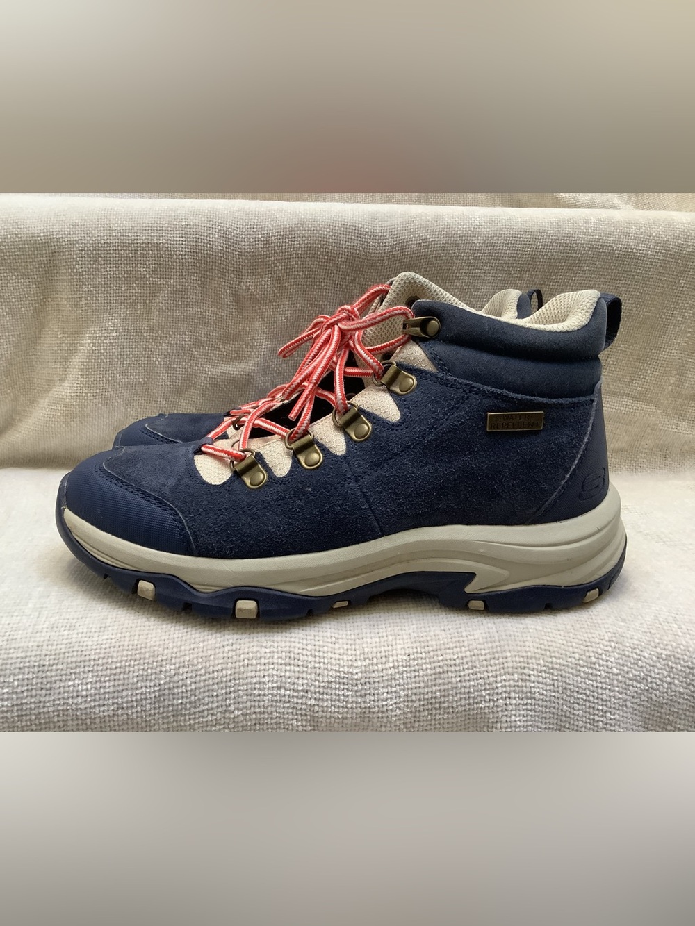 Skechers Trego El Capitan Water Repellent Hiking Ankle Boots-Blue-Lace Up-8.5 M